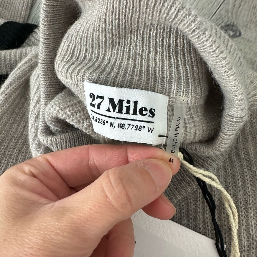 27 miles Malibu Greta striped cashmere sweater size M - Picture 6 of 7